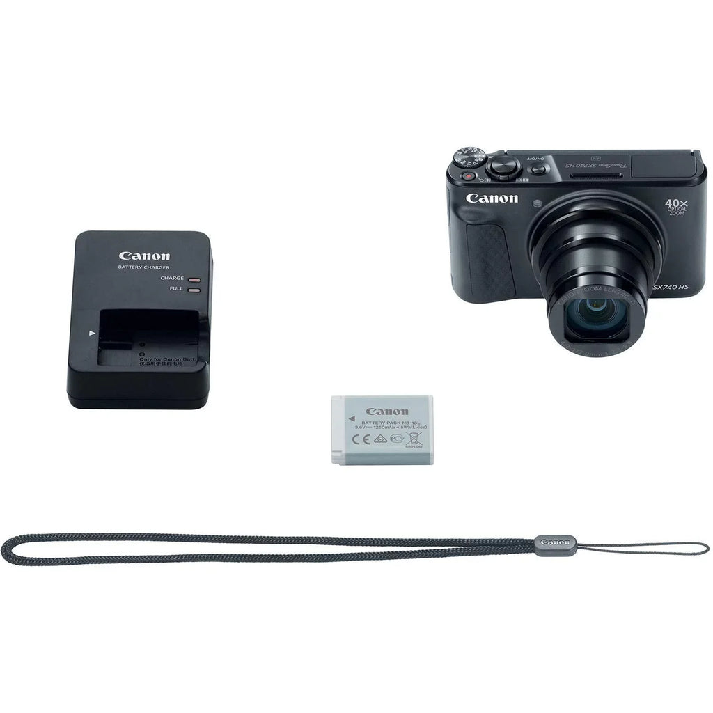 Powershot SX740 HS 4K Video Digital Camera Black + Basic Bundle