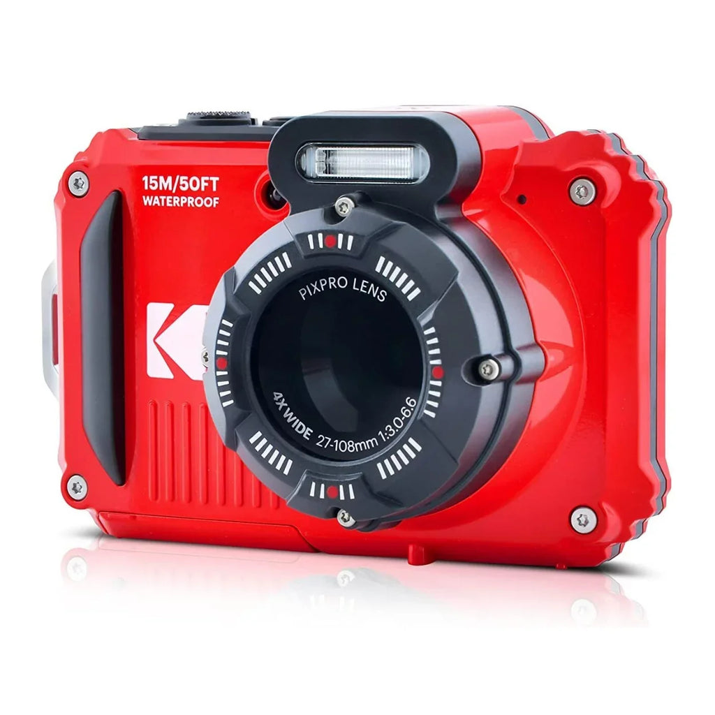 Kodak Pixpro WPZ2 Fluid Shockproof 16MP 4x 2.7-Inch LCD Camera (Red) Bundle