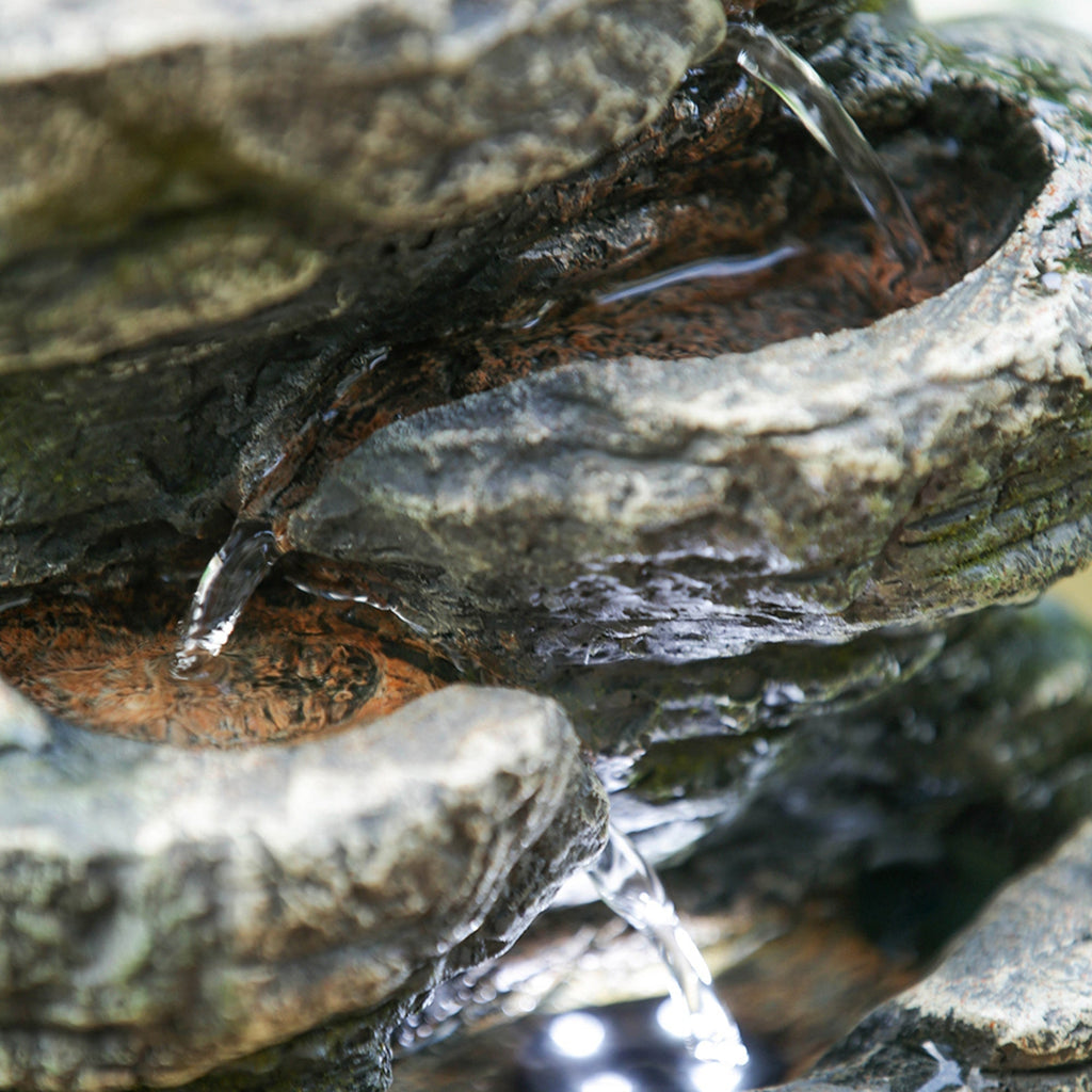 Cascading Rock Liquid Fountain - Soothing Fluid Sounds & LED Lighting