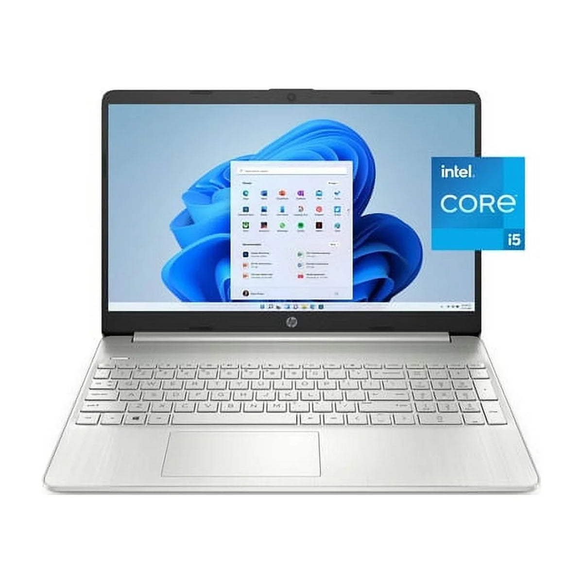 2022 15.6" FHD Micro-Ege Display Notebook PC 11th Gen 4-Core i5-1135G7 12GB DDR4 RAM 256GB NVMe SSD Iris Xe Graphics Webcam HDMI WiFi AC BT USB-C Silver Windows 10 Pro w/RE USB Drive