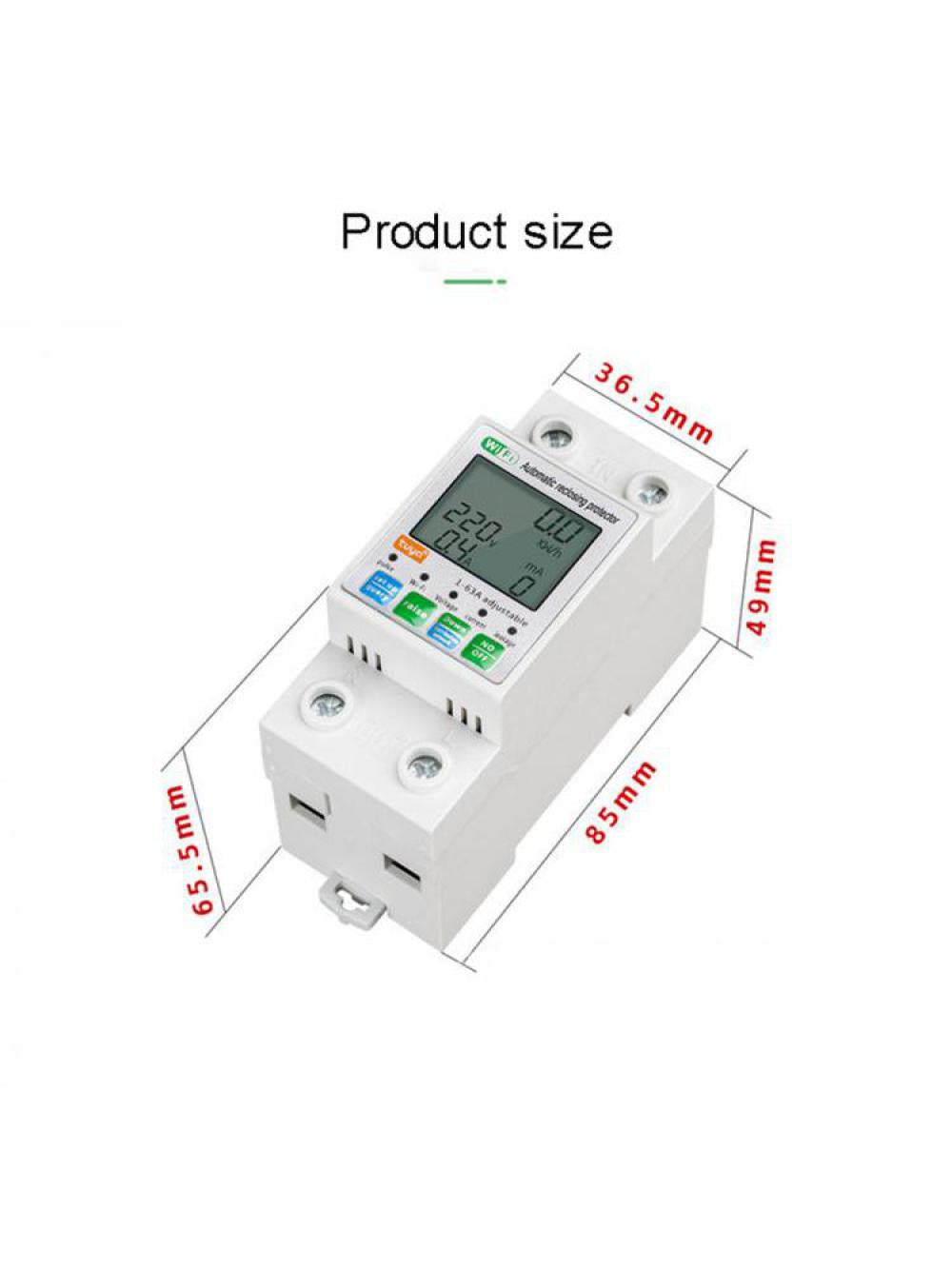 Xiaomi 63A Din Rail WIFI Smart Energy Meter Timer Power Monitor KWh Meter Wattmeter 110V 220V Smart Life Alexa Google Home Alice