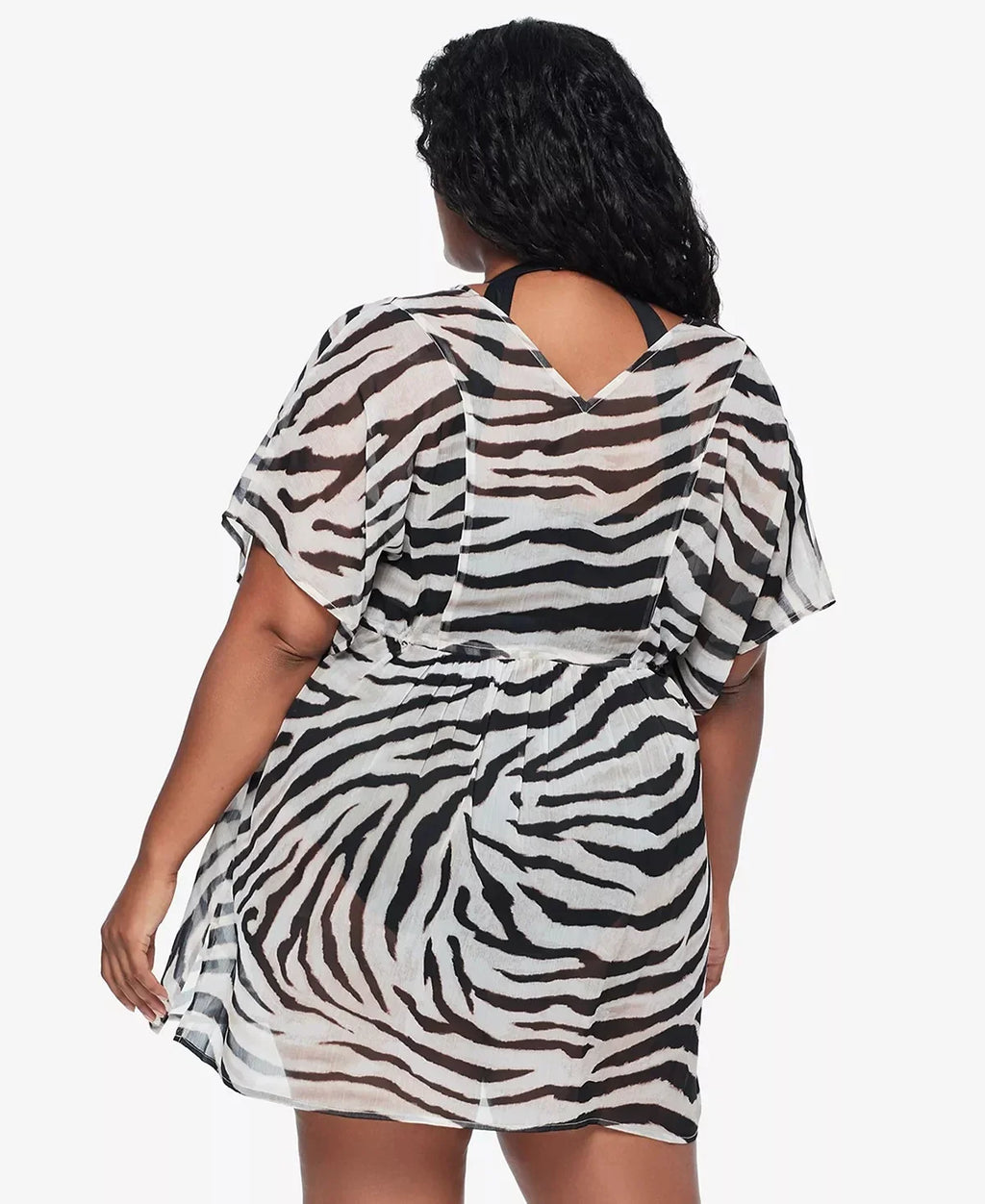 Ralph Lauren BROWN Plus Size Zebra-Print Tunic Cover-up, US 2X