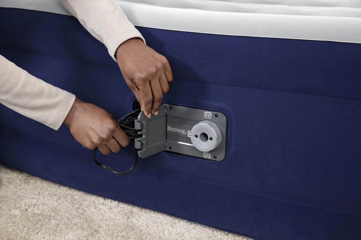 Bestway Tritech 15" Air Mattress Antimicrobial Coating with Built-in AC Pump, Full