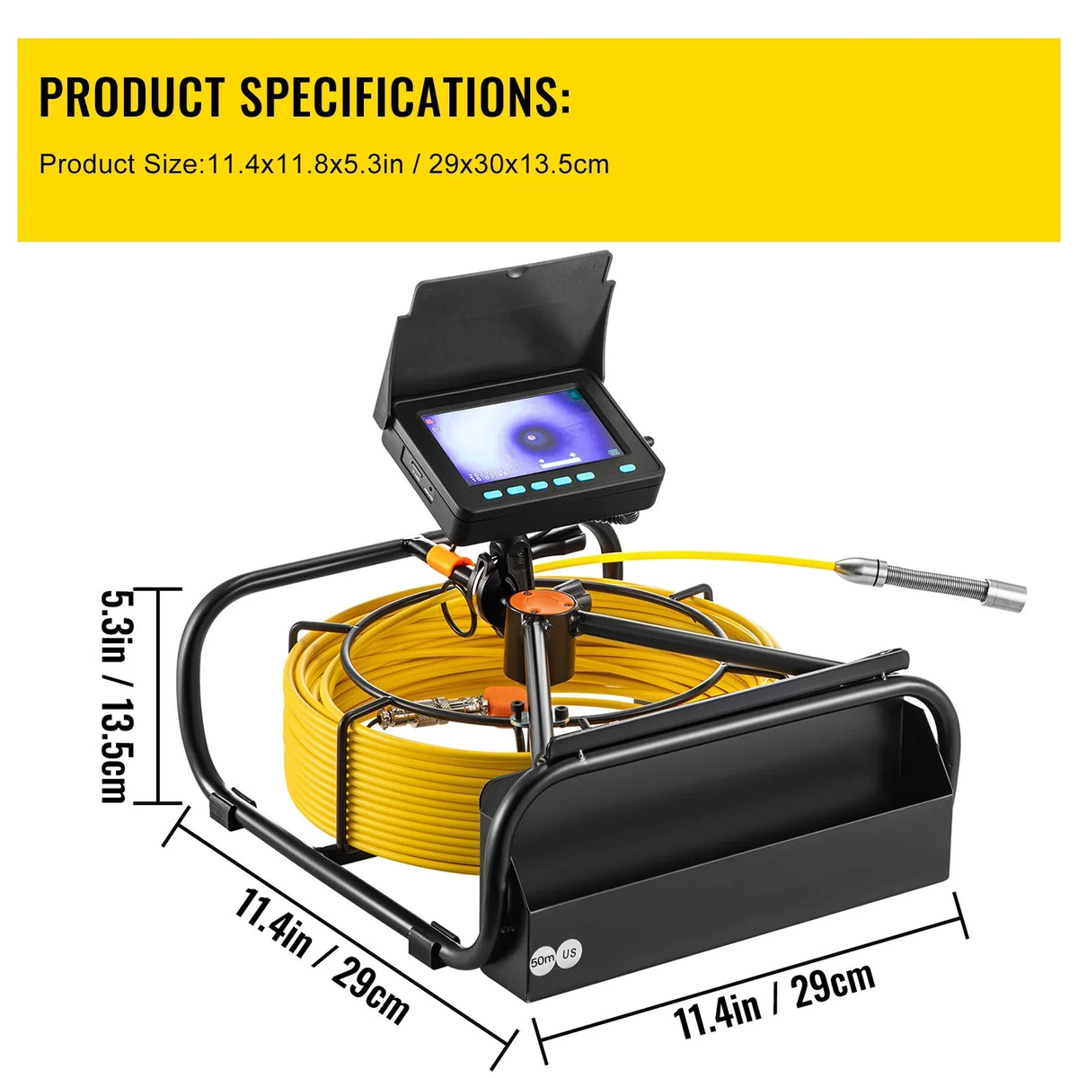 SKYSHALO Sewer Camera 164FT Cable Channel Inspection Camera 4.3 Inch TFT LCD Monitor Tube Camera Display Liquid IP68 Duct Inspection Camera with 6PCS LEDs 8500MAH Lithium Battery, DVR Function