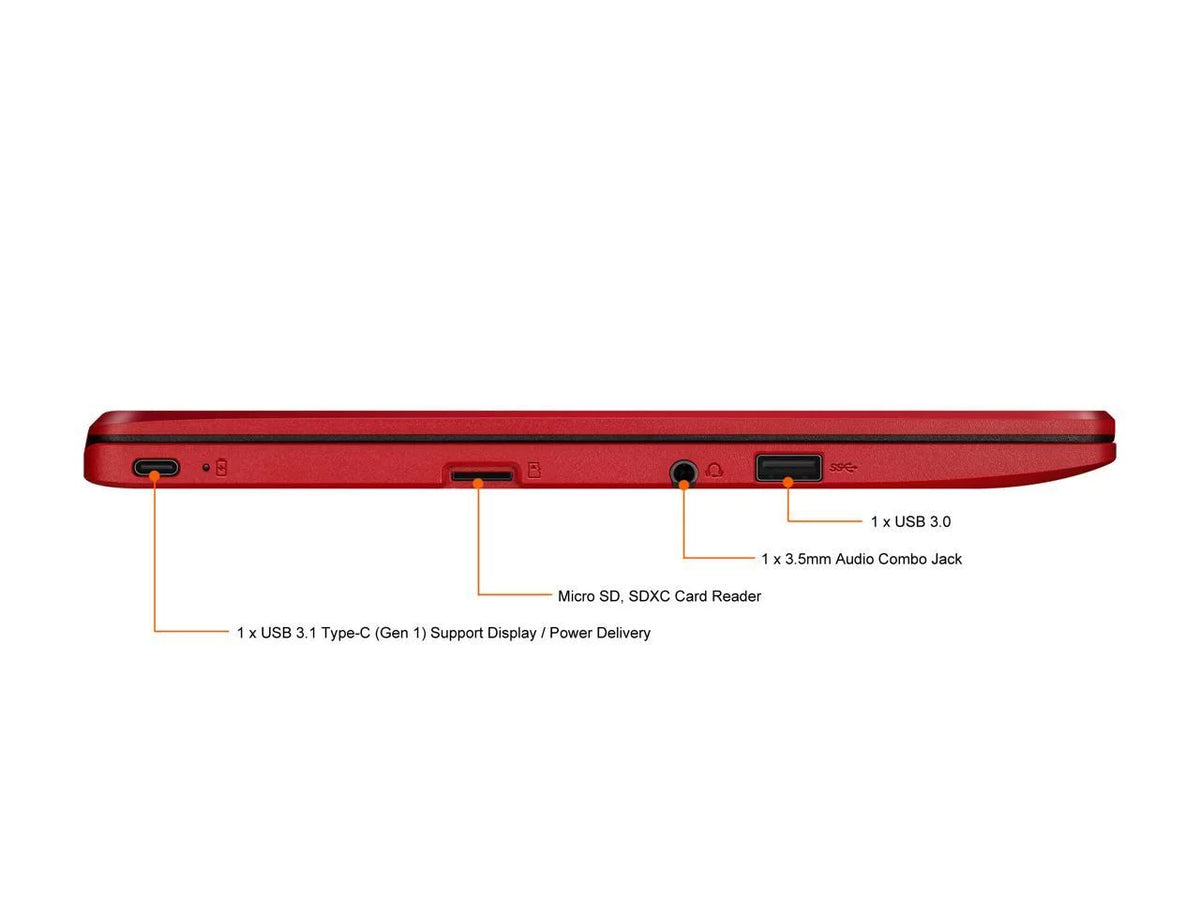 Chromebook Mobile pc in Red, 12, Celeron, 32GB Flash Storage, 4GB RAM, C223NA-DH02-RD