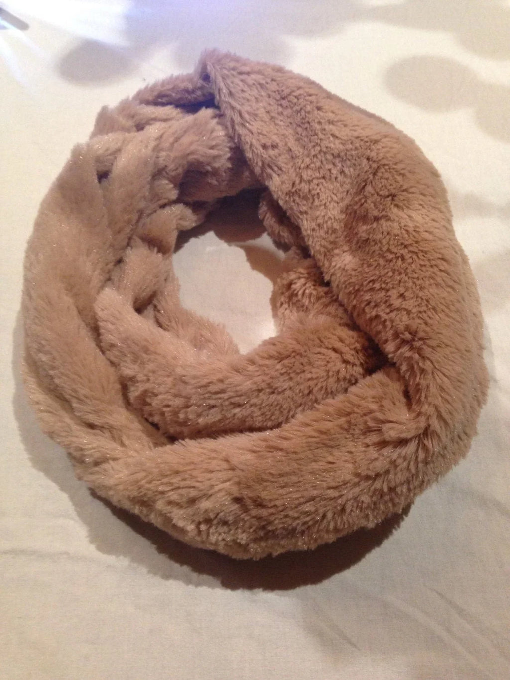 Antique Vintage Styled infinity scarf cool Furry knit