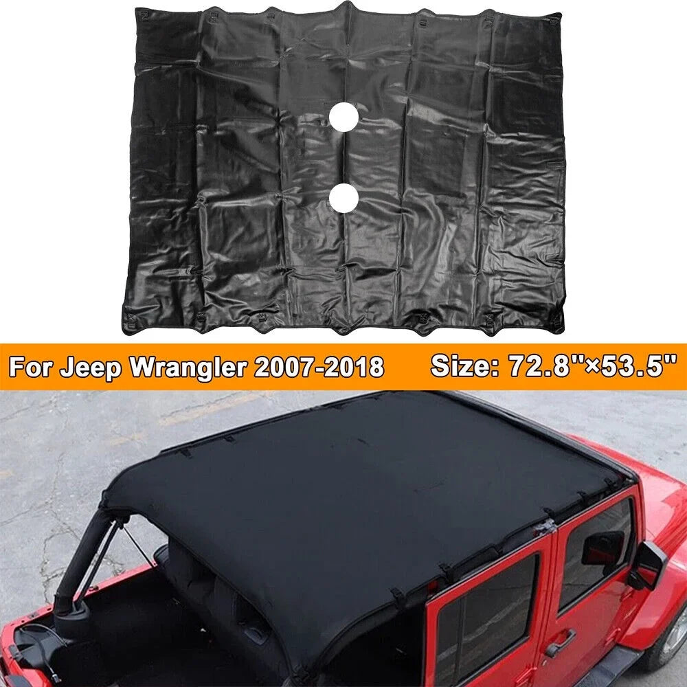 JLLOM Leather Top Sunshade Protection for Jeep Wrangler JK JKU 07-18 - Ultimate Sun Protection for Your Ride