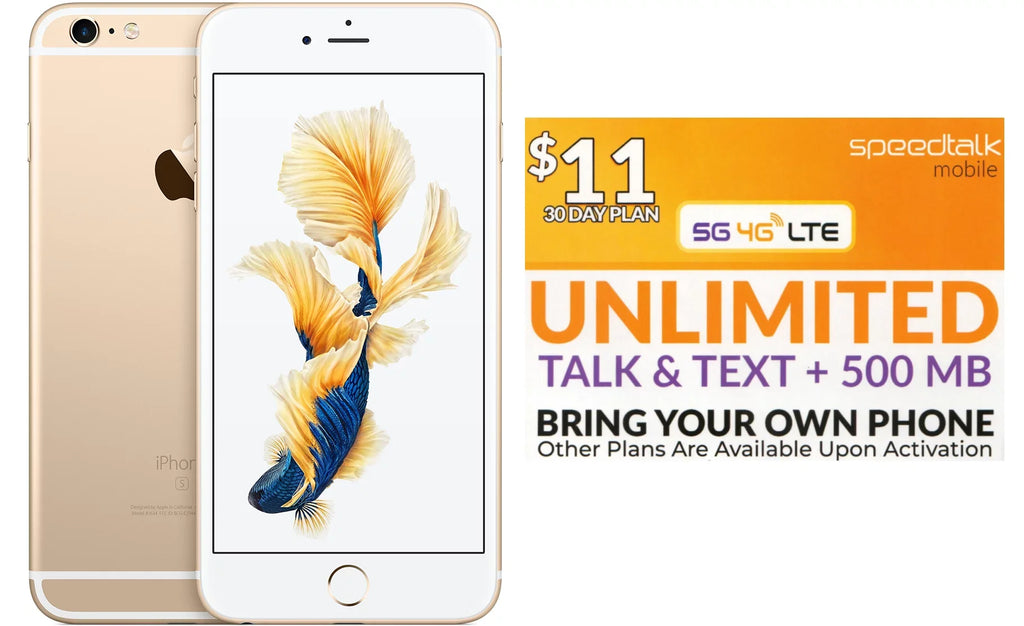 Pre-Owned iPhone 6S 64GB Gold Unlocked + Speed Talk Sim Card (Refurbished: Good)