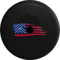 2018 2019 Wrangler JL Backup Camera Vintage Distressed American Flag Painted Look Spare Tire Cover for Jeep RV 33 Inch