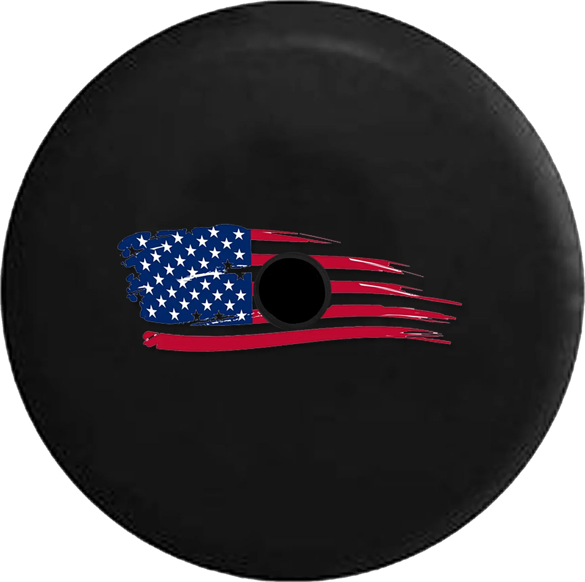2018 2019 Wrangler JL Backup Camera Vintage Distressed American Flag Painted Look Spare Tire Cover for Jeep RV 33 Inch