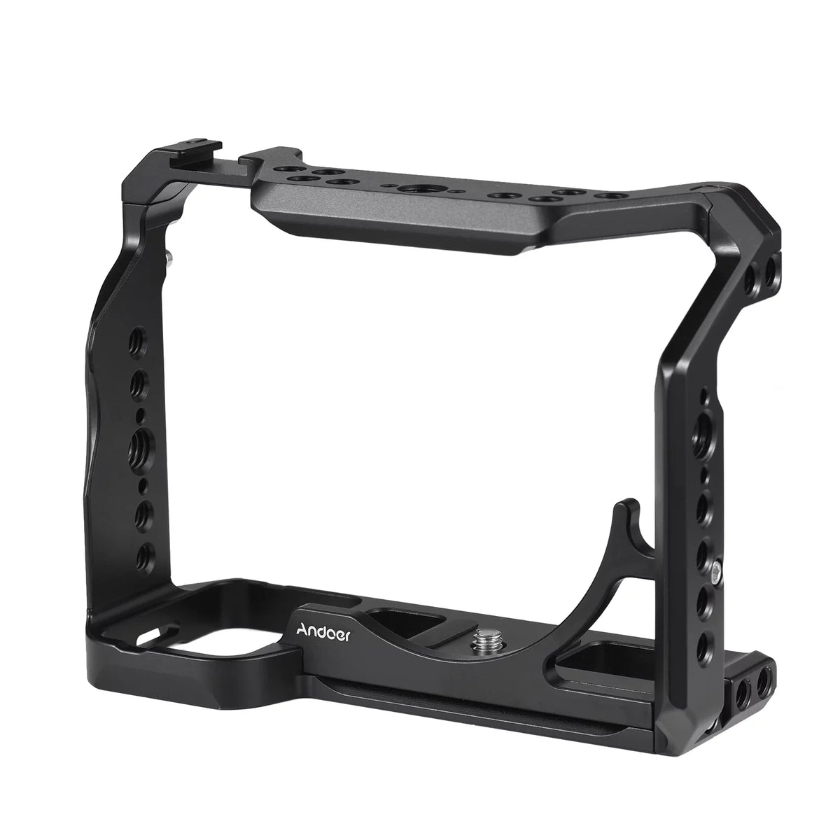 Andoer Cage Aluminum Alloy Video Cage with Cold Shoe Mounts Numerous 14 Inch Screw Holes Replacement for A7IV/ A7M4/ A1/ A7R4/ A7S3