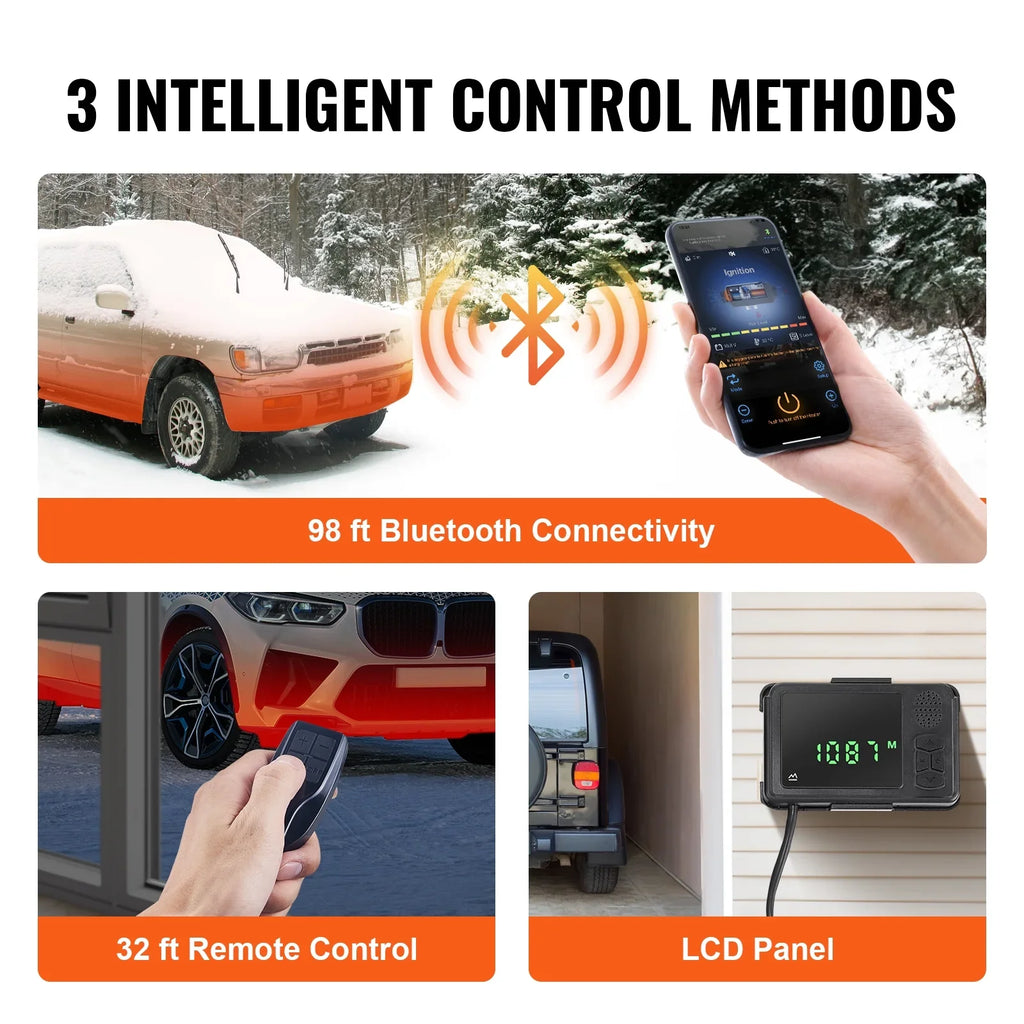 SKYSHALO Bluetooth App Control Diesel Air Heater, 12V 5KW Diesel Heater with Automatic Altitude Adjustment, Remote Control and LCD, Diesel Parking Heater for RV Trailer Camper Van Boat And Indoors