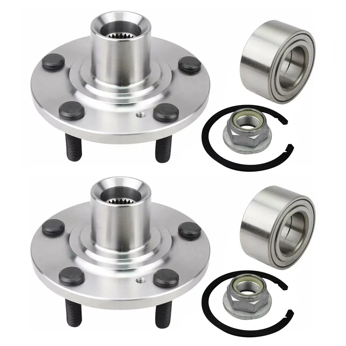 AutoShack Front Wheel Hub Bearing Set of 2 Driver and Passenger Side Replacement for 2007 2008 2009 2010 Ford Edge 2007-2010 Lincoln MKX 3.5L V6 AWD FWD 5-Lug HB618519PR