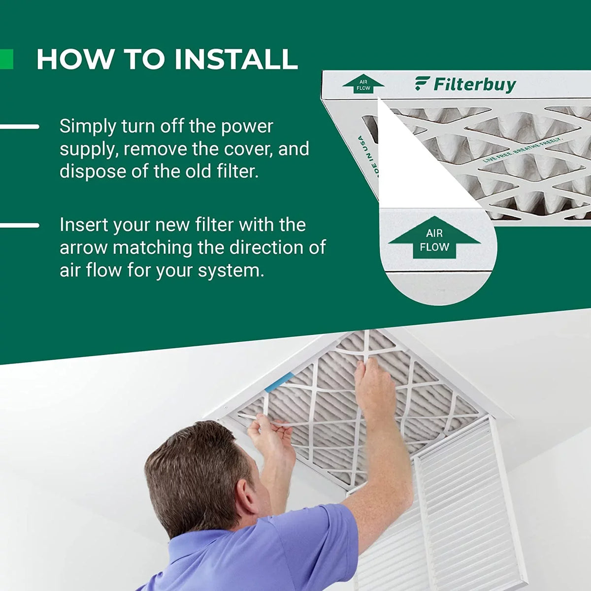 Filterbuy 18x24x1 MERV 11 Pleated HVAC AC Furnace Air Filters (4-Pack)