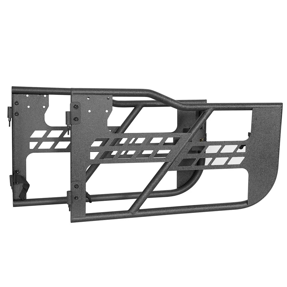 Hooke Road Fit 2018-2023 Jeep Wrangler JL 2-Door Steel Tubular Half Door Guards Frame Black