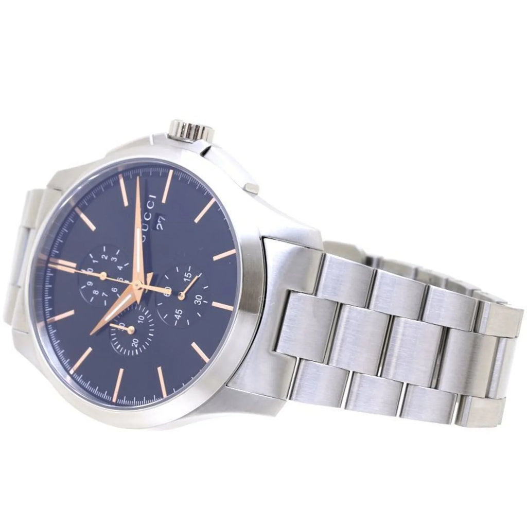 Pre-Owned GUCCI G Timeless Chronograph YA126272 126.2 Stainless Steel Men's 39276 (Like New)