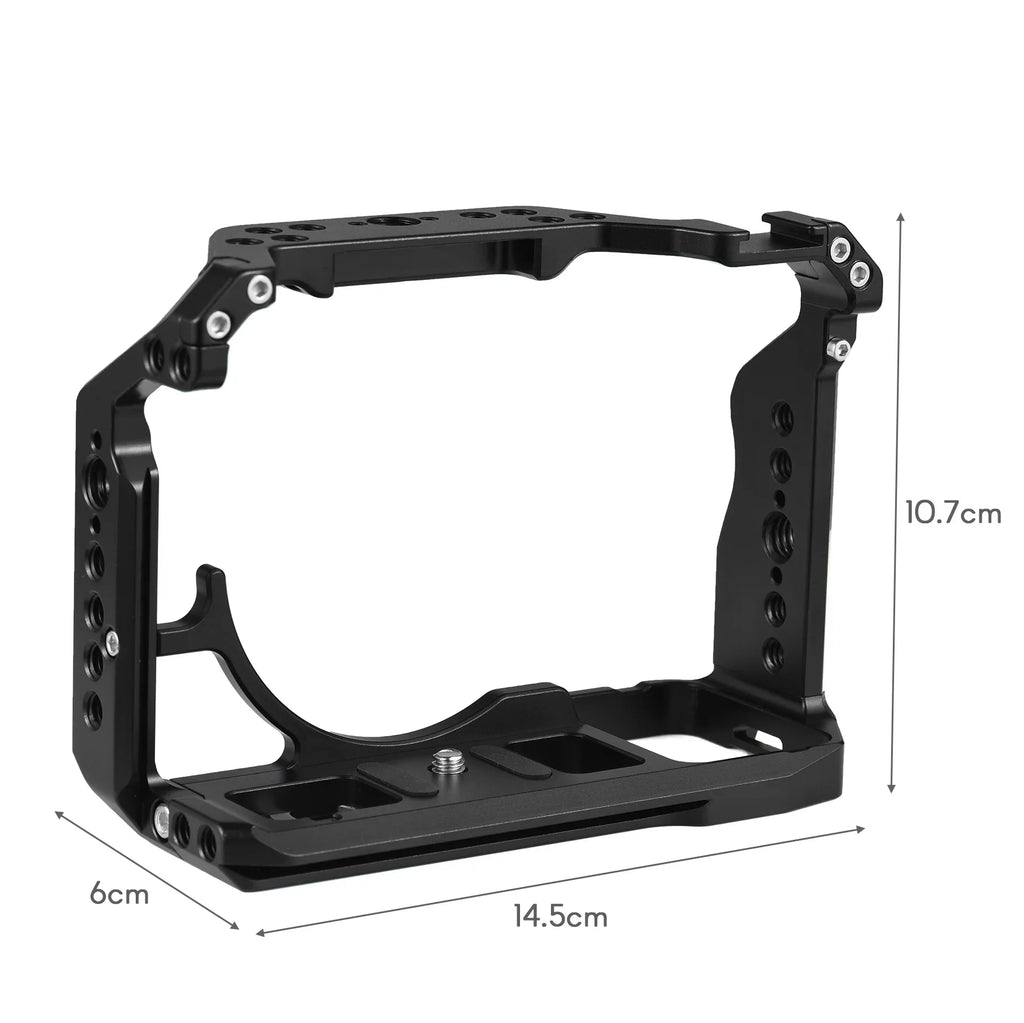 Andoer Cage Aluminum Alloy Video Cage with Cold Shoe Mounts Numerous 14 Inch Screw Holes Replacement for A7IV/ A7M4/ A1/ A7R4/ A7S3