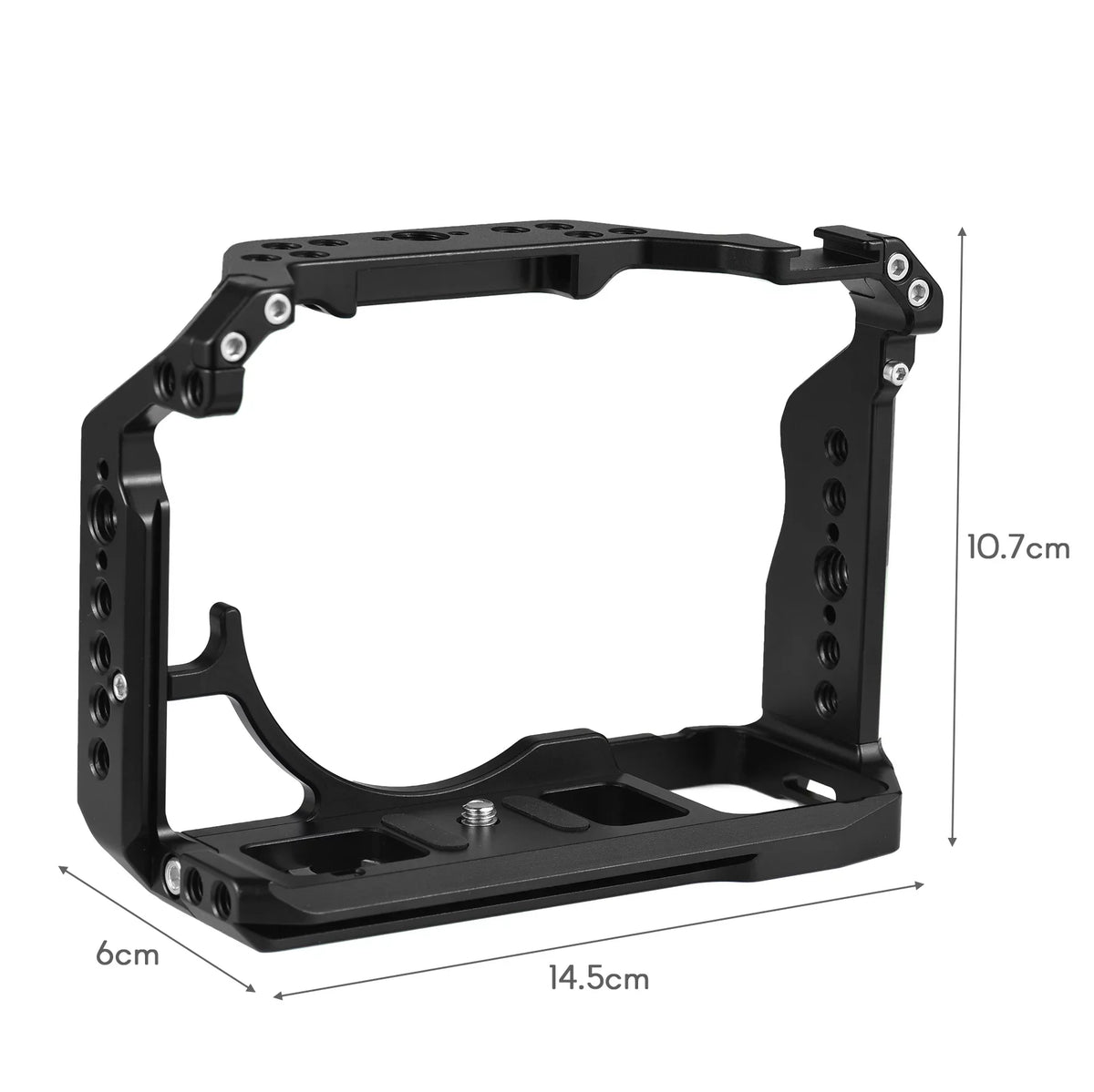 Andoer Cage Aluminum Alloy Video Cage with Cold Shoe Mounts Numerous 14 Inch Screw Holes Replacement for A7IV/ A7M4/ A1/ A7R4/ A7S3