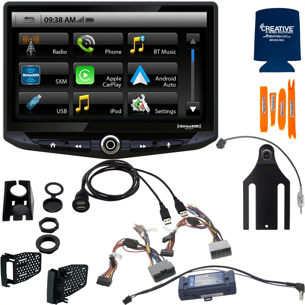 Stinger Stereo System compatible with Jeep Wrangler JK (2011-2018): 10-Inch Display Radio; Includes Dash Kit & Interface, With Back Up Camera