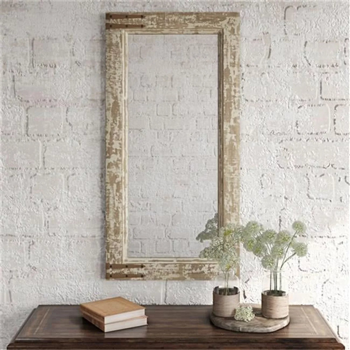 Aspire Home Accents 7401 Sonali Farmhouse Wall Mirror, Brown