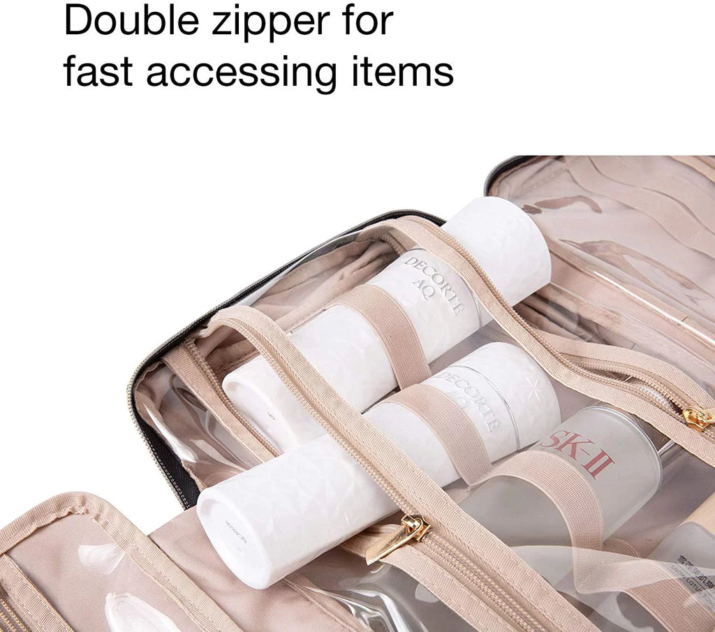 Toiletry Bag Travel Bag with Hanging Hook, Liquid Makeup Cosmetic Bag Travel Organizer for Accessories, Shampoo, Full Sized Container, Toiletries