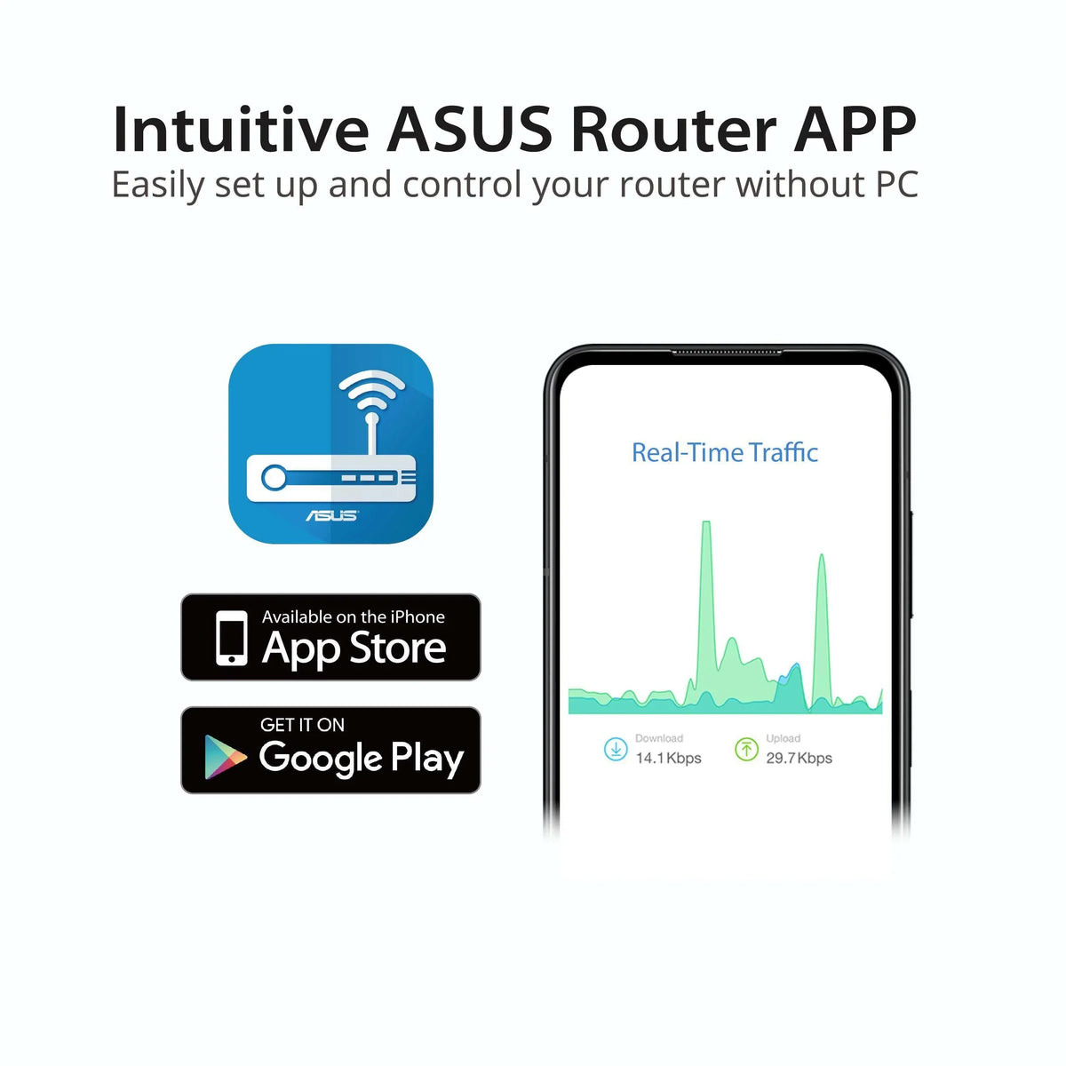 WiFi 6 Router (RT-AX57) - Dual Band Gigabit Wireless Internet Router, Gaming & Streaming, AiMesh Compatible, Included Lifetime Internet Security, Parental Control, MU-MIMO, OFDMA