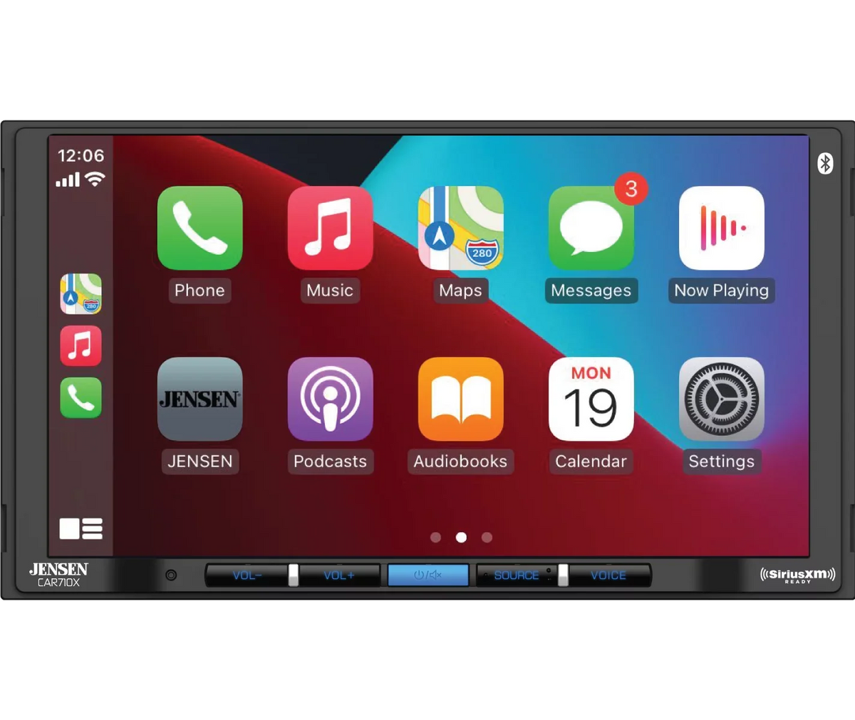 Jensen CAR710X 7” Mechless Multimedia Receiver with CarPlay l Android Auto l SiriusXM-Ready l Built-in Bluetooth l 240 Watts MOSFET Power (60W x 4)