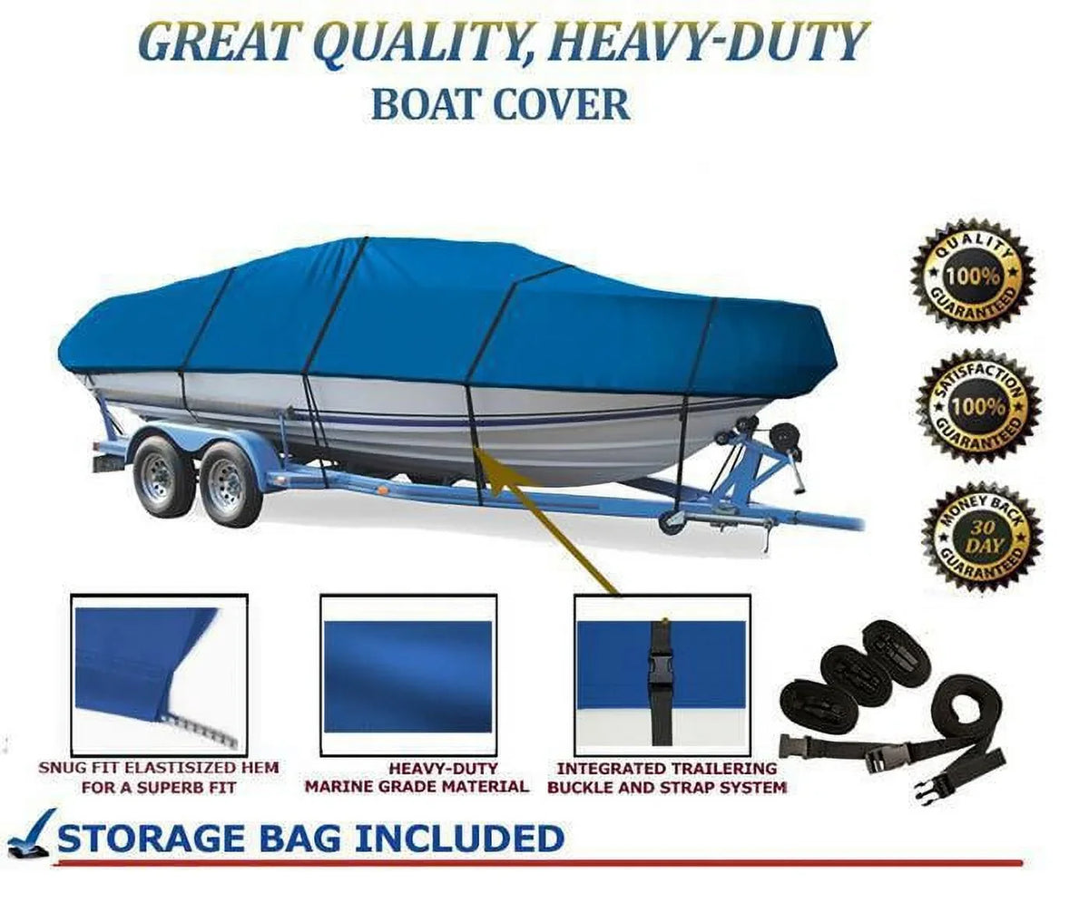 BLUE, GREAT QUALITY BOAT COVER Compatible for TRITON TX-186 DC 2003-2004