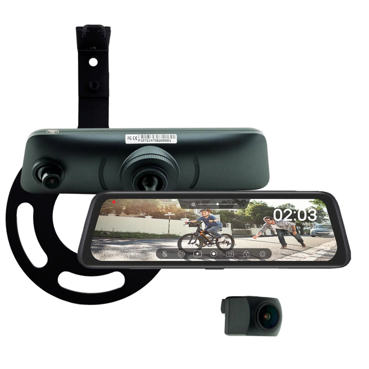 Echomaster 1080 HD Mirror with DVR 2 Cameras SD Card for 2021-C Ford Bronco