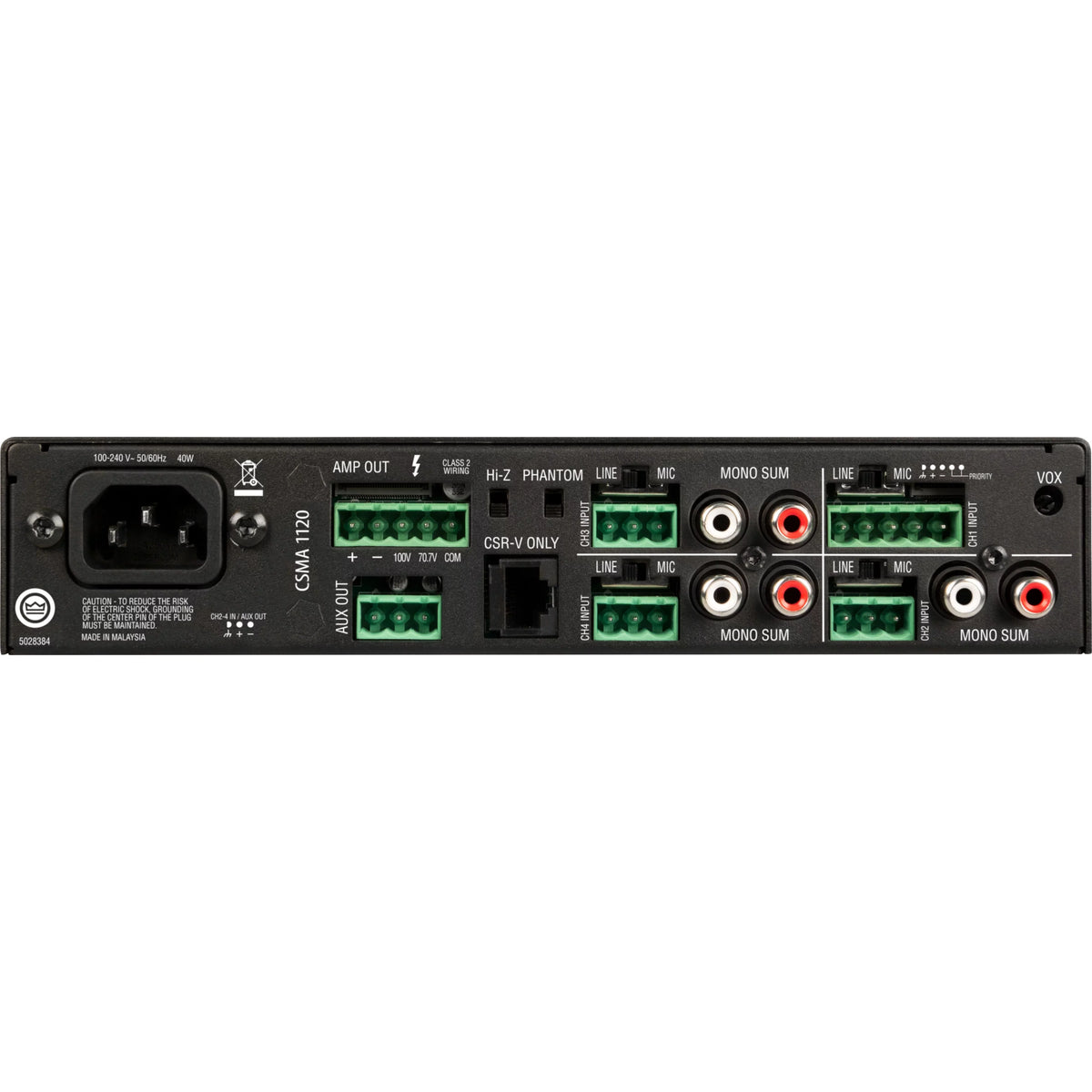 JBL Commercial CSMA 1120 Amplifier, 120 W RMS, 1 Channel
