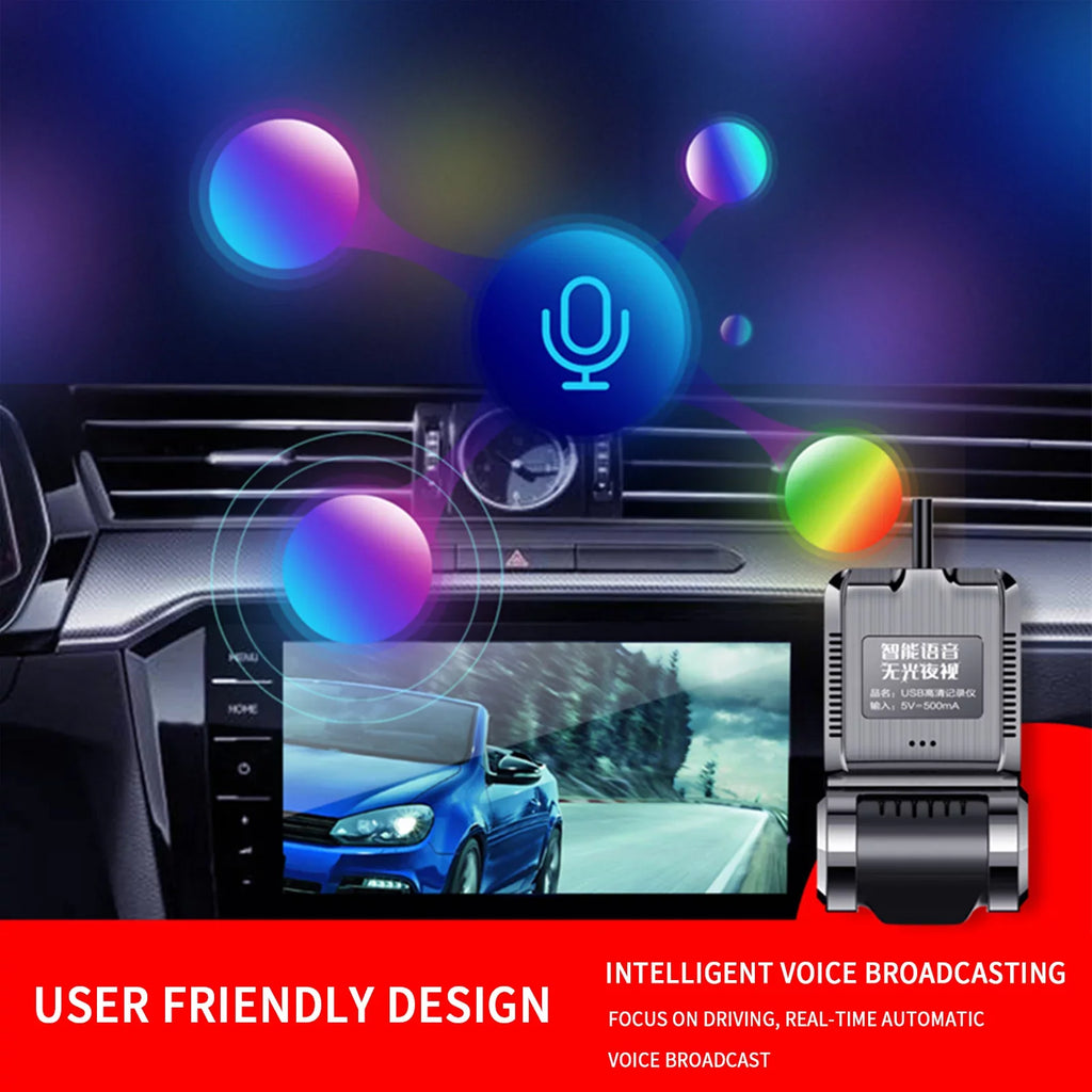 USB DVR Dash Cam Android Player ADAS G-sensor Cycle Recording Motion Detection