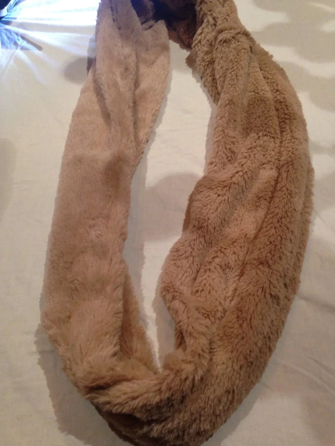 Antique Vintage Styled infinity scarf cool Furry knit