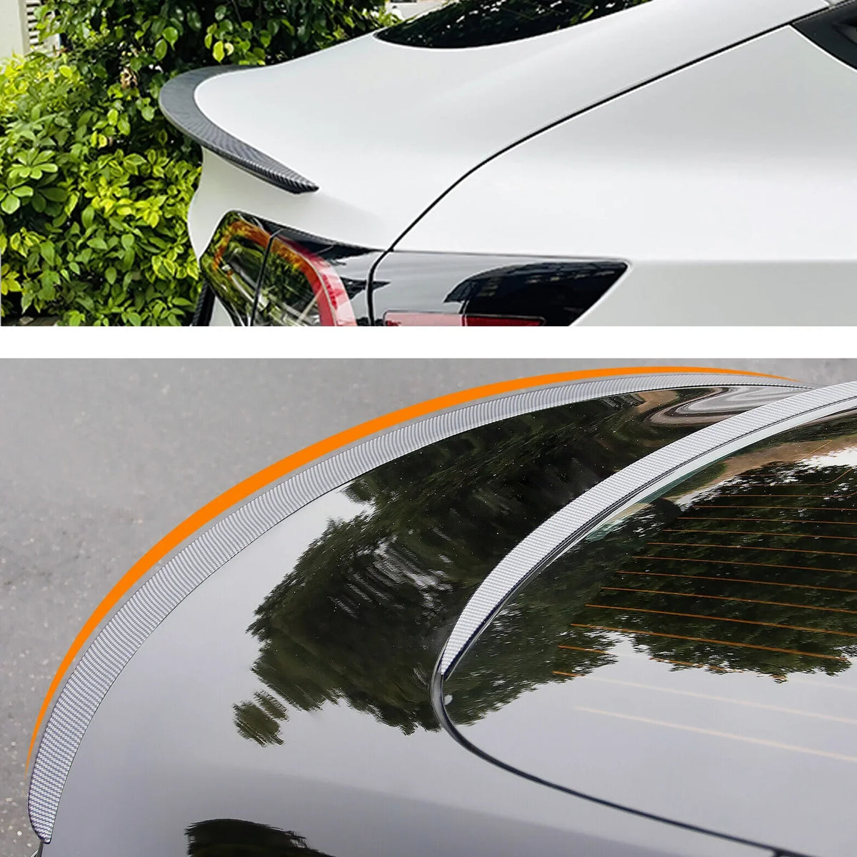 Rear Trunk Lip Spoiler Wing (Matte Carbon Fiber) For 2017 - 2023 Tesla Model 3