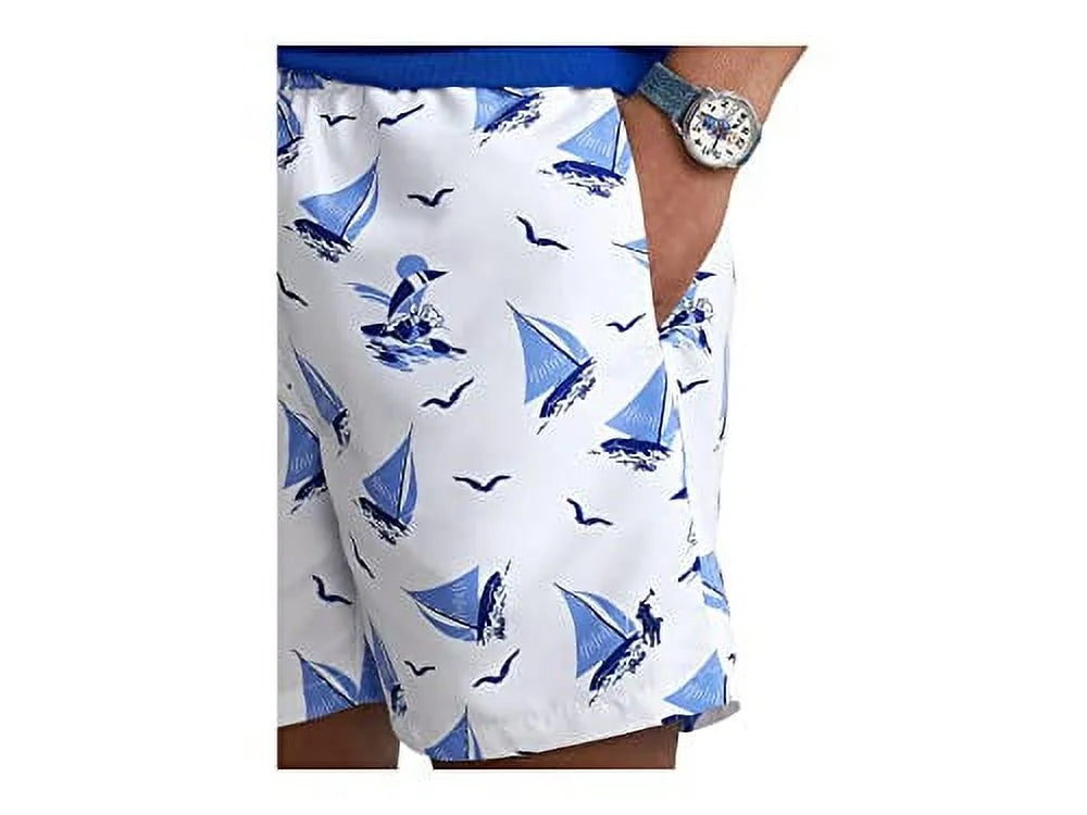 Polo Ralph Lauren Mens Sailboat Printed Beachwear Swim Trunks