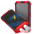 Solar Power Bank 20000mAh Built-in 4 Cables Qi Wireless Charger For Ulefone Armor 9 with LED Flashlight Solar Portable External Battery IPX4 Fluid 15W 5V/3A USB C Port 6 Outputs 3 Inputs