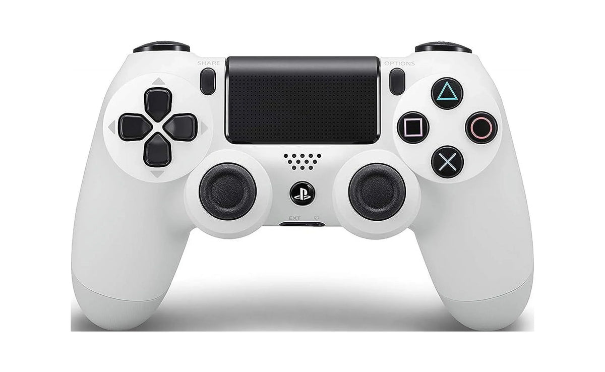 PS4 DualShock Wireless Controller Bundle - White - With Earbuds Like New with BOLT AXTION