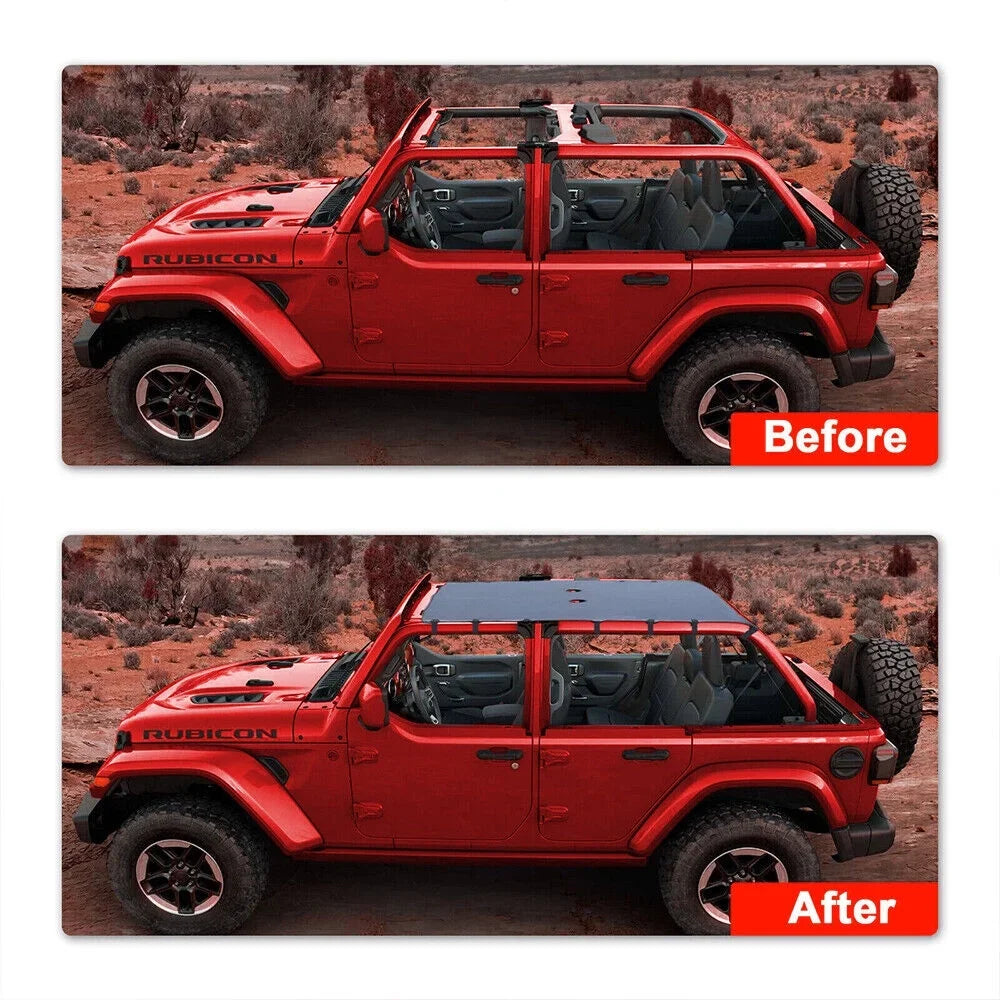 JLLOM Leather Top Sunshade Protection for Jeep Wrangler JK JKU 07-18 - Ultimate Sun Protection for Your Ride