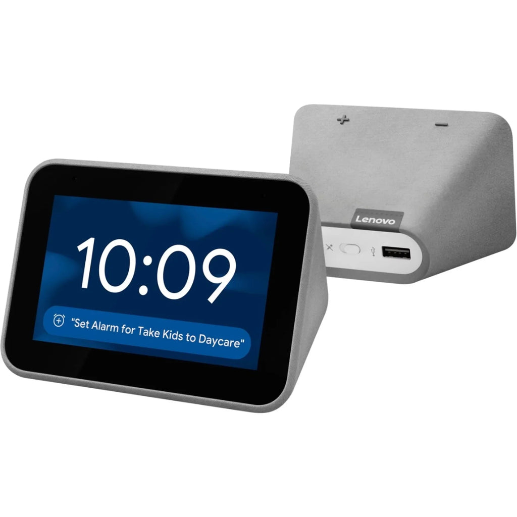 Smart Clock with the Google Assistant, Grey (Scratch And Dent Pre-owned