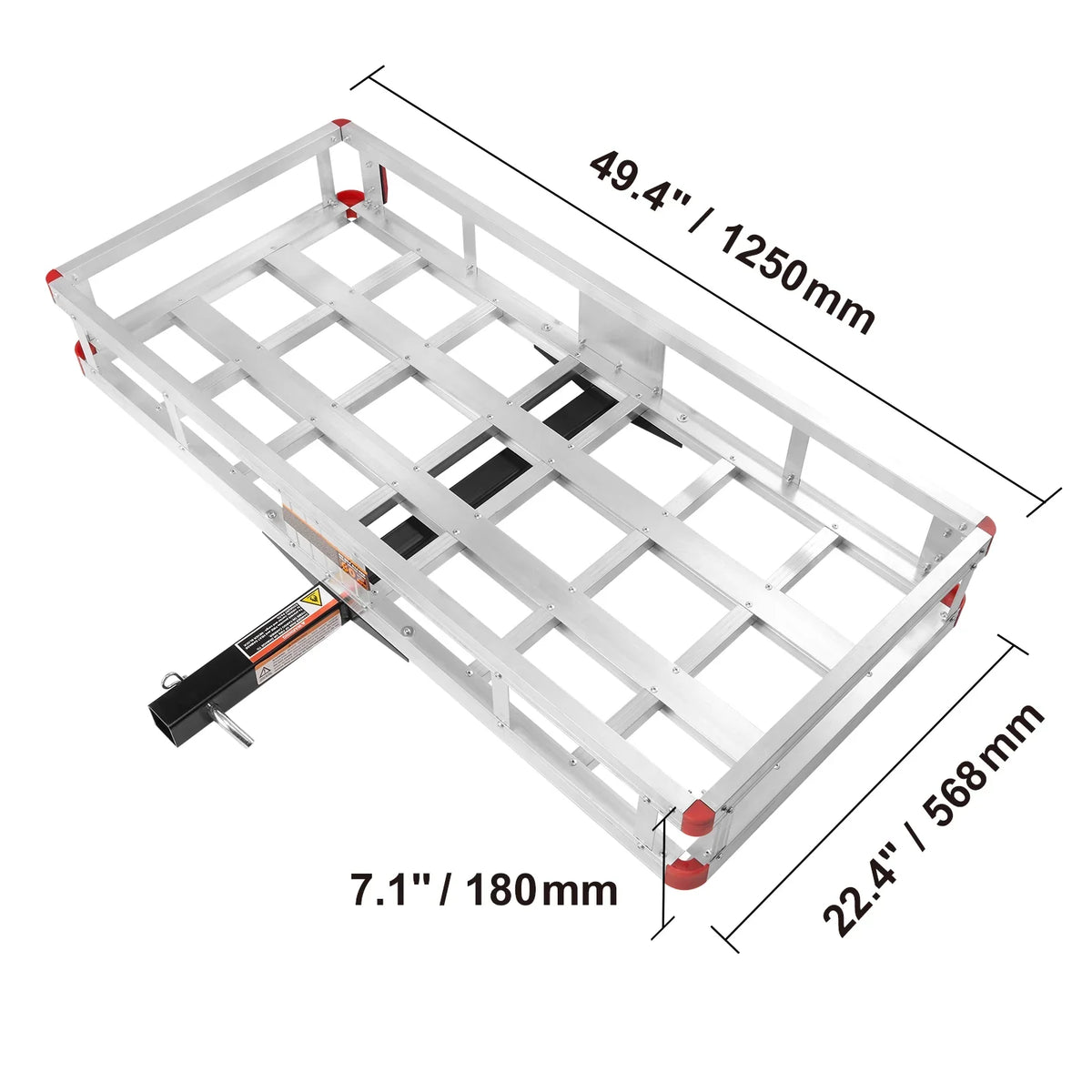 SKYSHALO 500lb Hitch Mount Cargo Carrier 47 x 20 x 6 in Aluminum For 2" Receiver