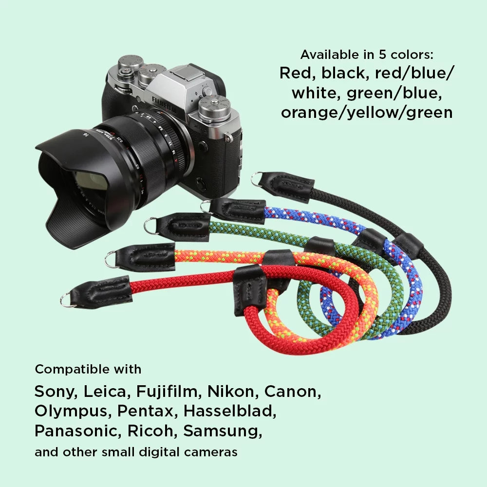 Foto&Tech Climbing Rope Camera Wrist Strap Quick Release Made in USA Compatible with A6600 A6500 A6400 A6000 A6300 A6100 A5100 A5000,RX1 R,RX1 R II,RX10,RX10 II,RX10 III,RX10 IV (34cm,Green/Blue)