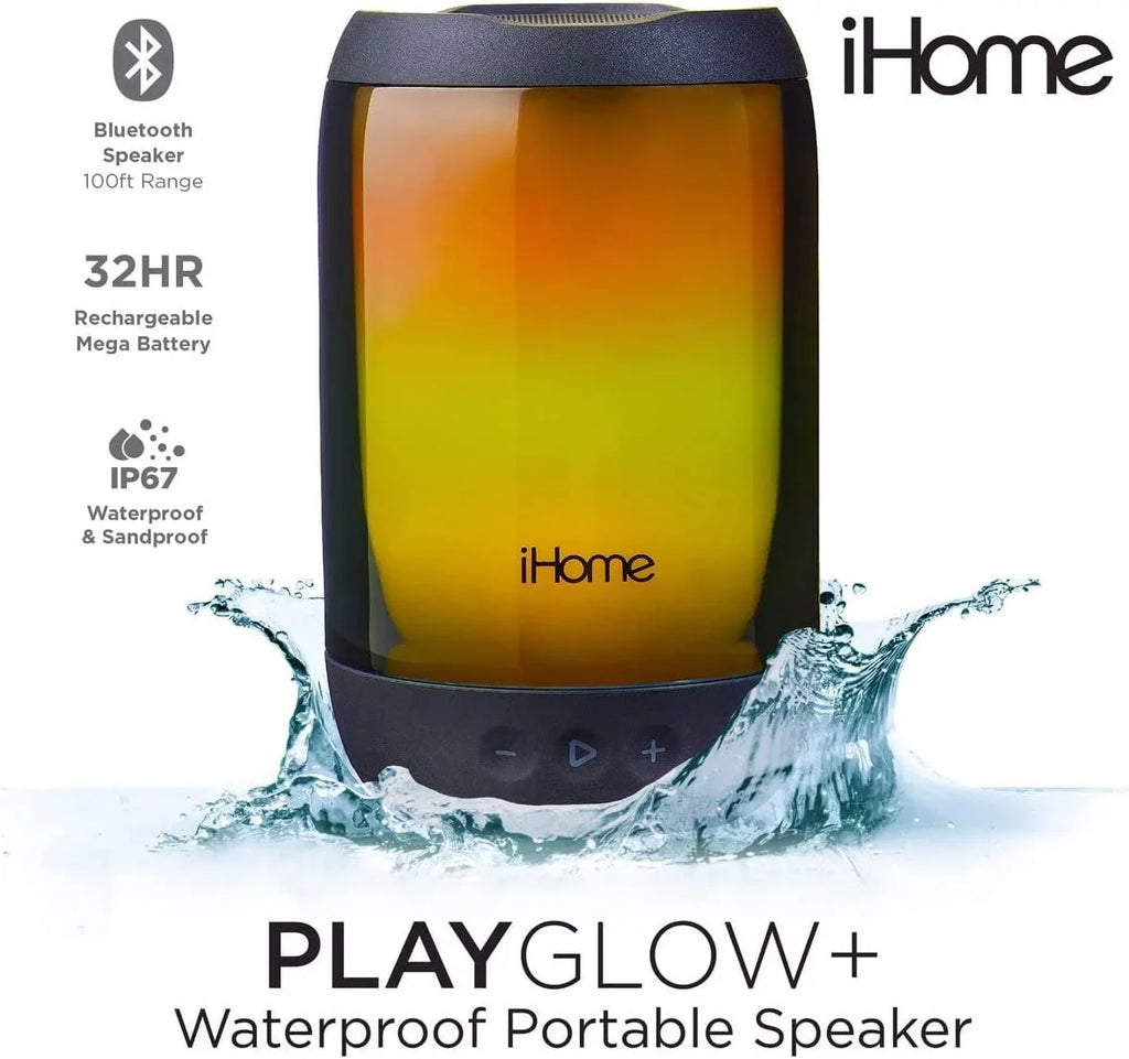 iHome Liquid Bluetooth Speaker with Lights, Color-Changing Portable Speaker