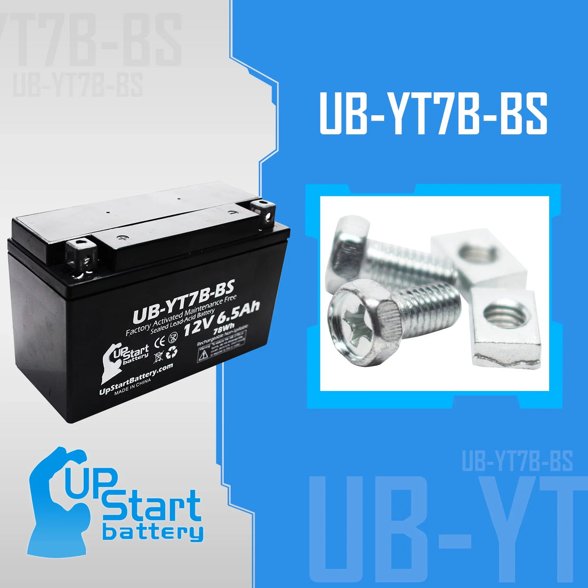 2-Pack Replacement 2012 Bombardier (Can-Am) DS450 450CC Factory Activated, Maintenance Free, ATV Battery - 12V, 6Ah, UB-YT7B-BS