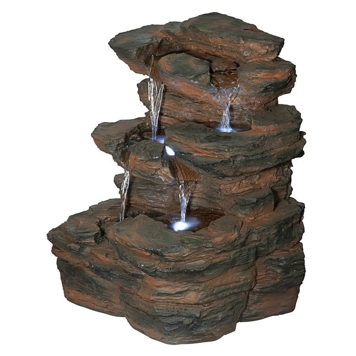 Design Toscano Ramrod Bluffs Cascading Fluid Illuminated Tabletop Fountain