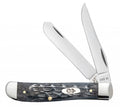 Case XX Knives Pocket Worn Crandall Jigged Gray Bone Mini Trapper Carbon Steel Pocket Knife 58414