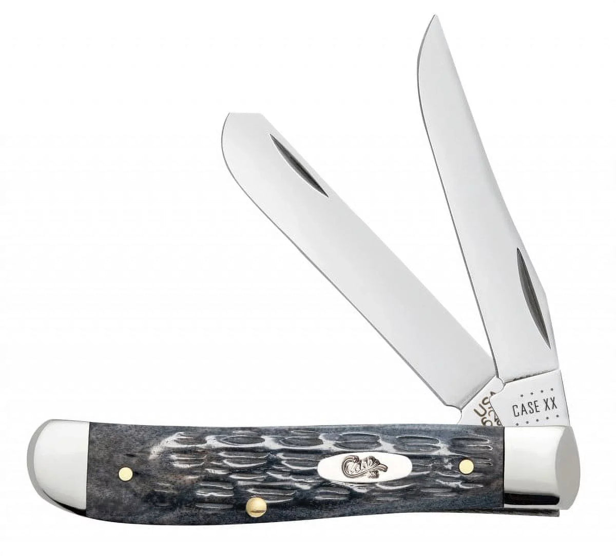 Case XX Knives Pocket Worn Crandall Jigged Gray Bone Mini Trapper Carbon Steel Pocket Knife 58414