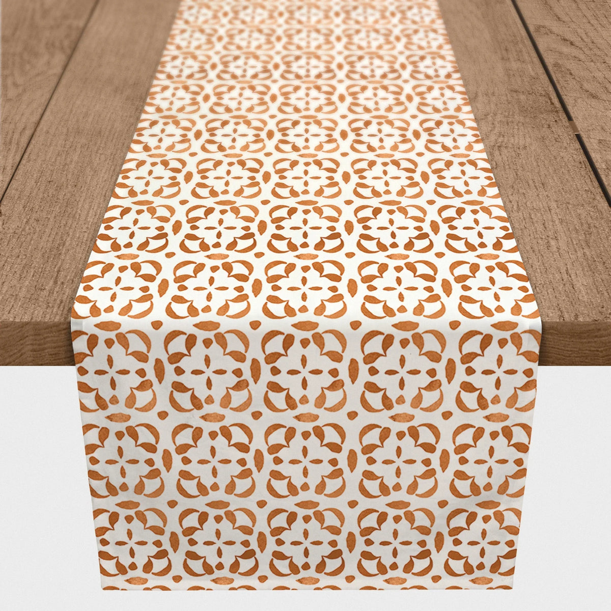 Creative Products Liquid Tile Pattern Orange 16x72 Poly Twill Table Runner
