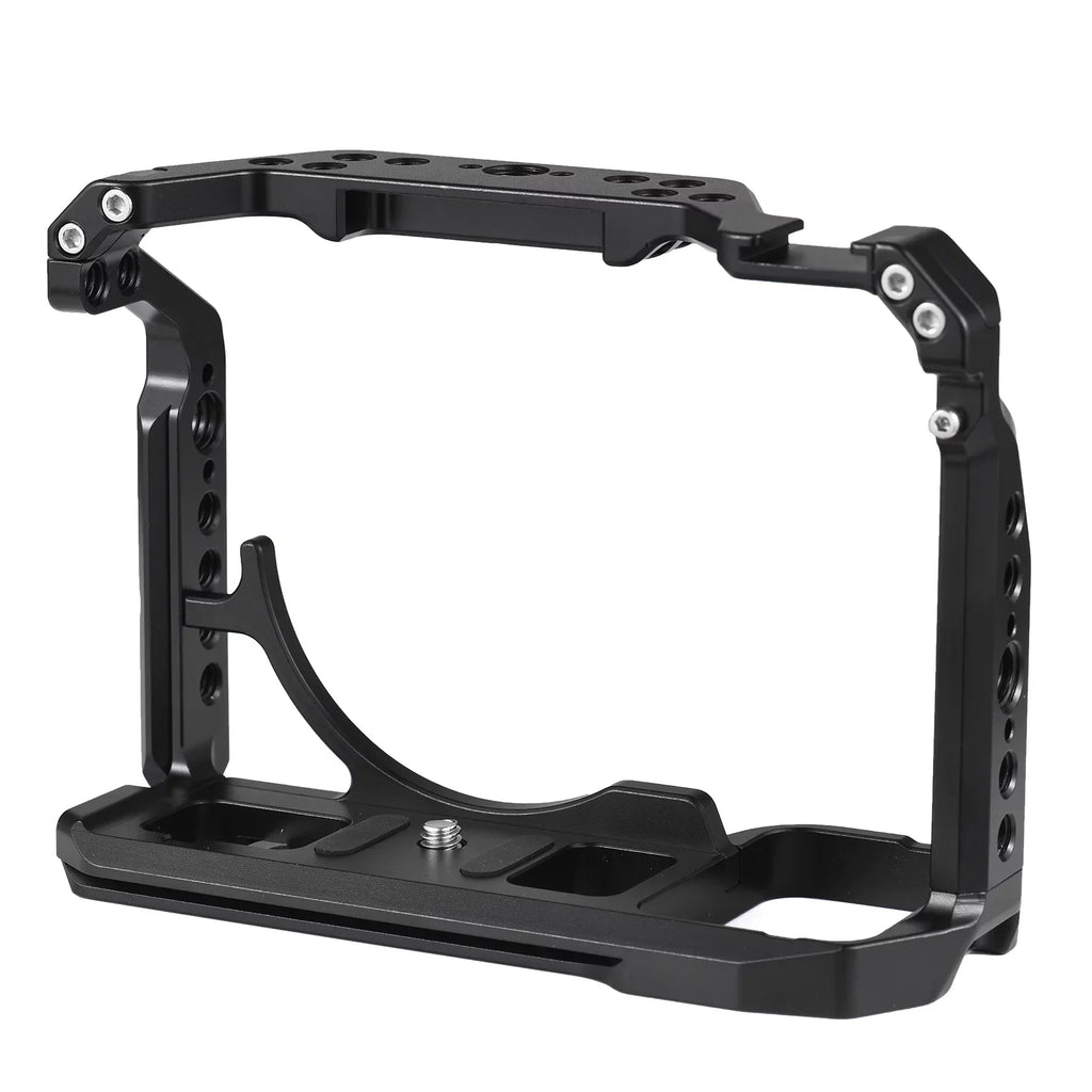 Andoer Cage Aluminum Alloy Video Cage with Cold Shoe Mounts Numerous 14 Inch Screw Holes Replacement for A7IV/ A7M4/ A1/ A7R4/ A7S3