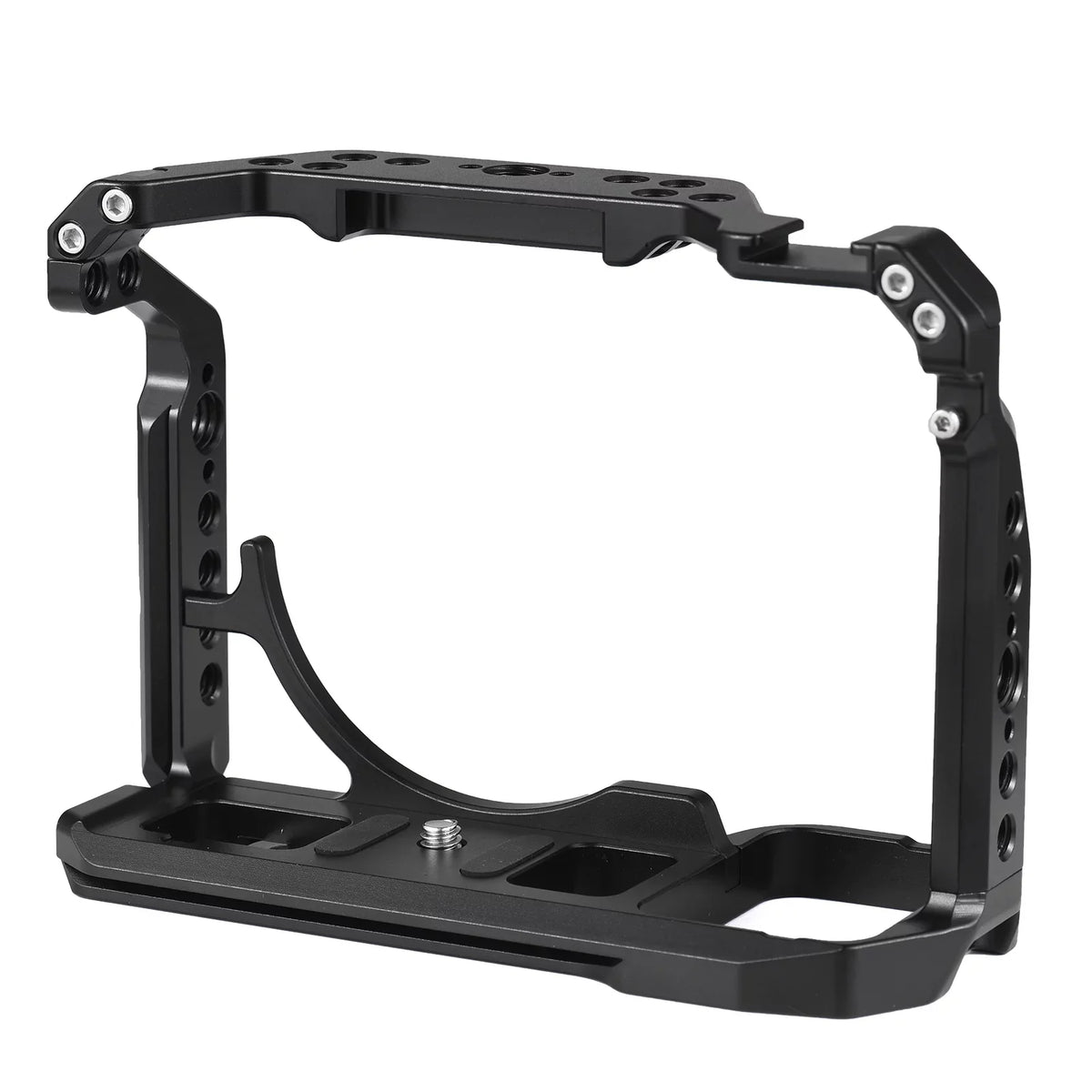 Andoer Cage Aluminum Alloy Video Cage with Cold Shoe Mounts Numerous 14 Inch Screw Holes Replacement for A7IV/ A7M4/ A1/ A7R4/ A7S3