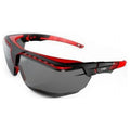 Uvex Avatar OTG Safety Glasses, Black & Red - Gray Lens Tint