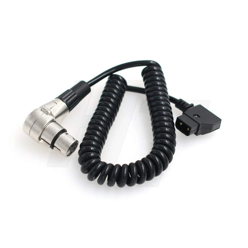 Right Angle XLR 4 Pin Female D-tap Coi Power Cable for F3 F5 Venice, C300 MKIII C700, Blackmagic